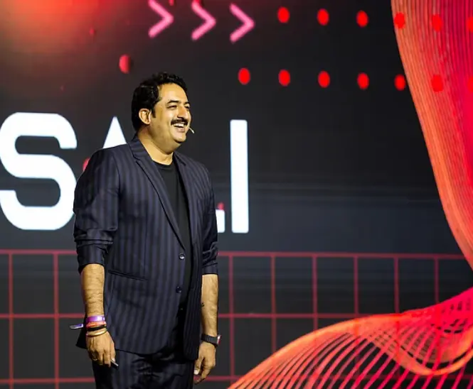Sandeep Bhansali speaking on stage